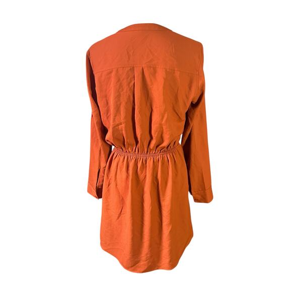 Express Women's Long Sleeve Dress Medium Brown Orange - Picture 2 of 4